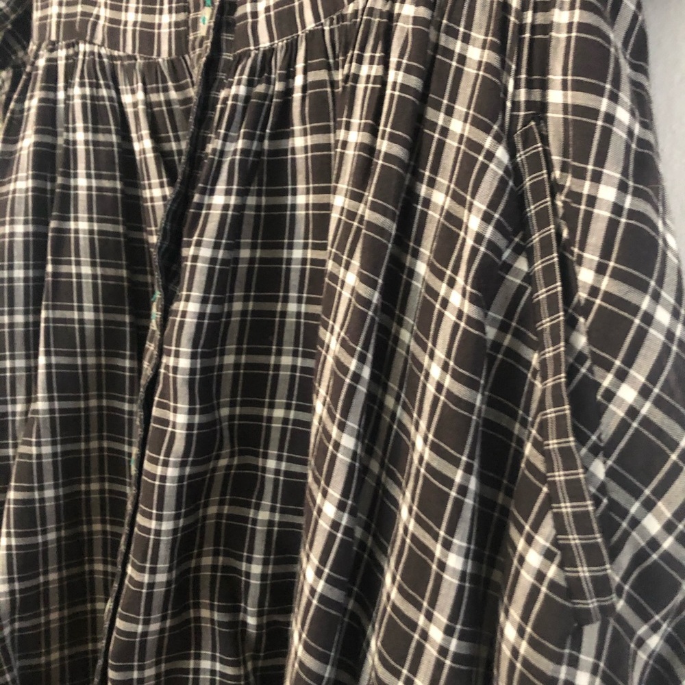 Moulinette Soeurs Black Plaid Button-Down Long Sleeve Dress - Picture 2 of 9